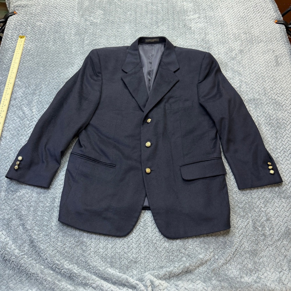 Jimmy Au's Piero Butti Blazer Mens 42 XS Navy Silk Cashmere Wool Coat